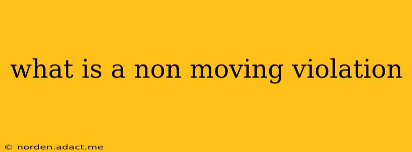 what is a non moving violation