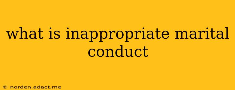 what is inappropriate marital conduct