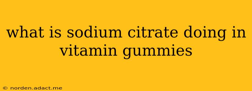 what is sodium citrate doing in vitamin gummies