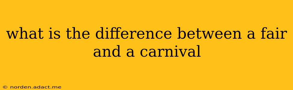 what is the difference between a fair and a carnival