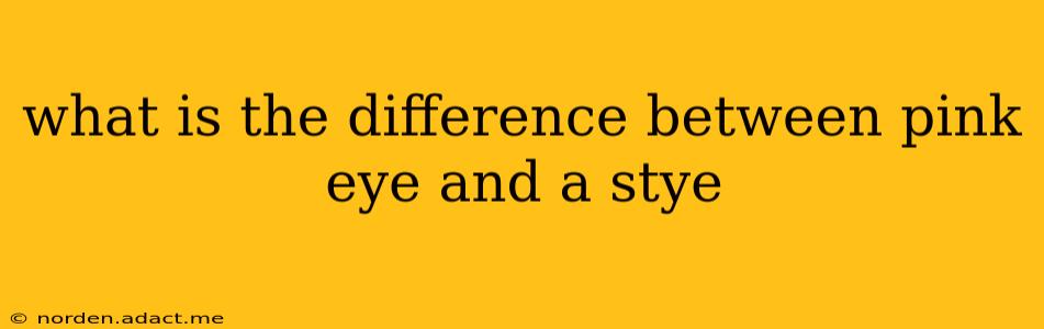 what is the difference between pink eye and a stye