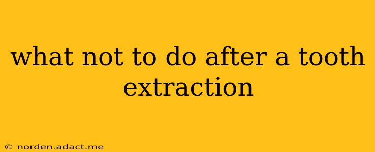 what not to do after a tooth extraction