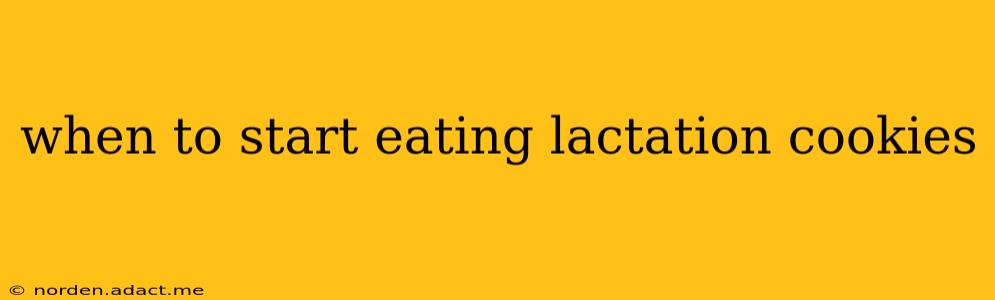 when to start eating lactation cookies