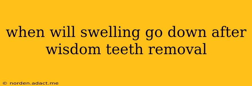 when will swelling go down after wisdom teeth removal