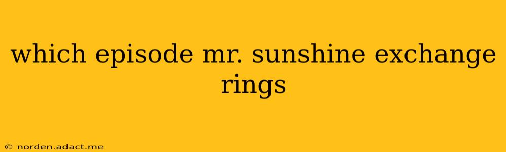 which episode mr. sunshine exchange rings