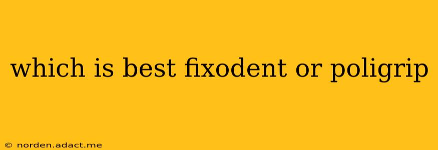 which is best fixodent or poligrip