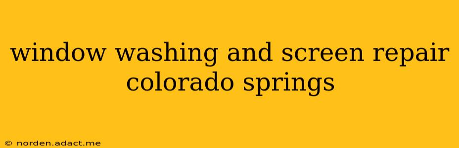 window washing and screen repair colorado springs
