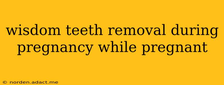 wisdom teeth removal during pregnancy while pregnant