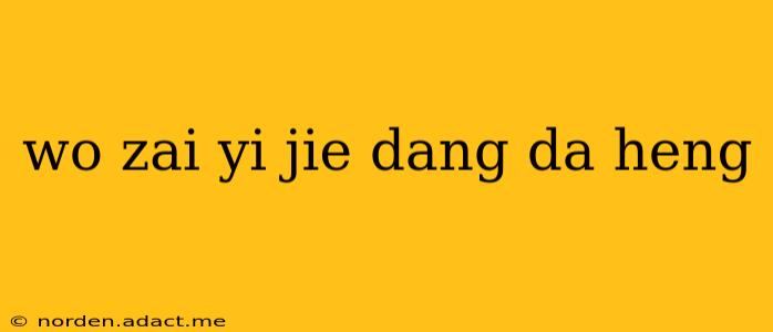 wo zai yi jie dang da heng wo zai yi jie dang da heng