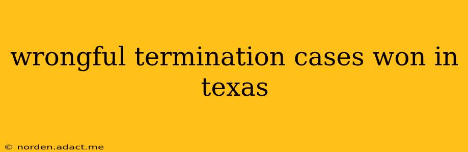 wrongful termination cases won in texas